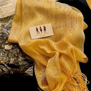 Wrap Champagne color with sparkles scarf beautiful over shoulders for evening